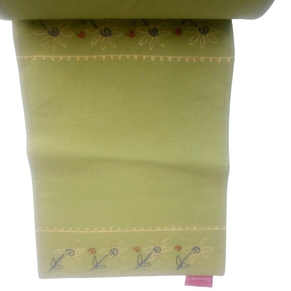 Gloria Vanderbilt Home Table Mats Set of 4 Embroidered Floral Green Cotton Mats - Picture 5 of 7